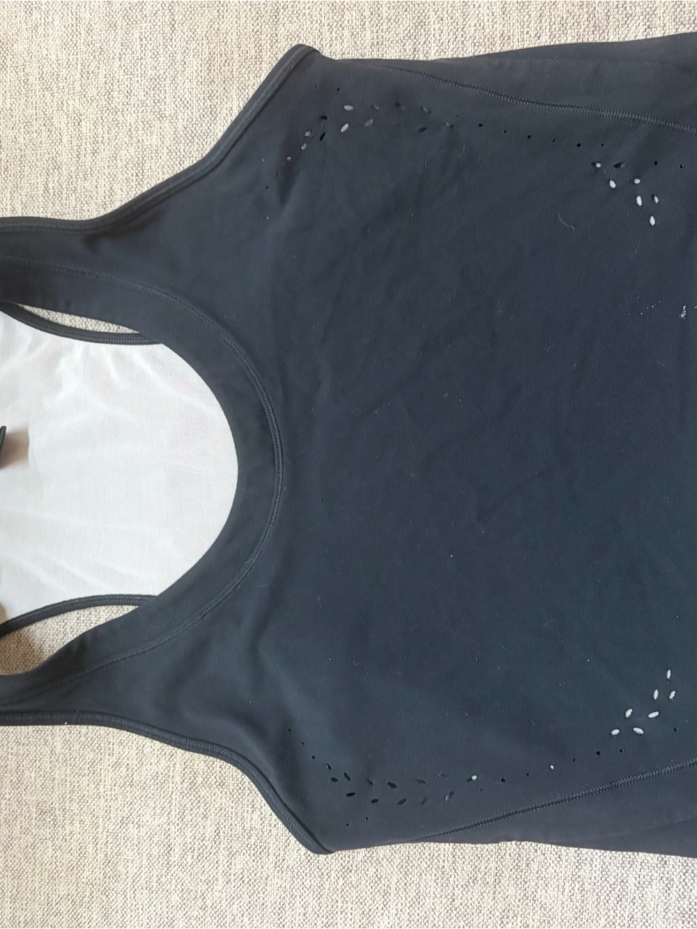 Athleta Black Laser-Cut Racerback Tank